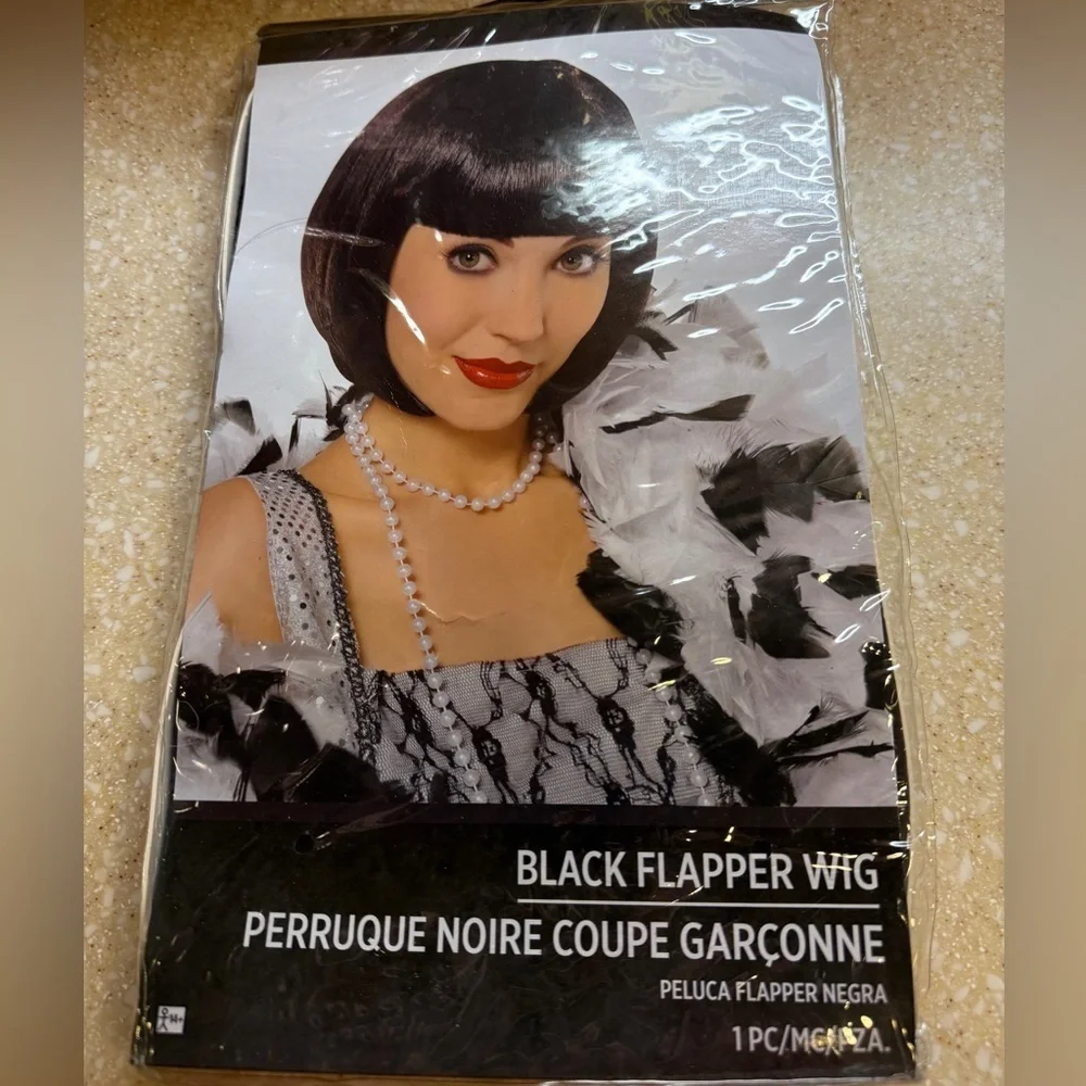 Black Flapper Wig Halloween Costume Wig 1920’s